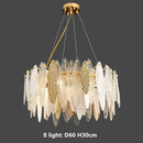 GobekUsa Gold Metal Chain LED Pendant Lights for Modern Luxury Living Room