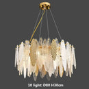 GobekUsa Gold Metal Chain LED Pendant Lights for Modern Luxury Living Room