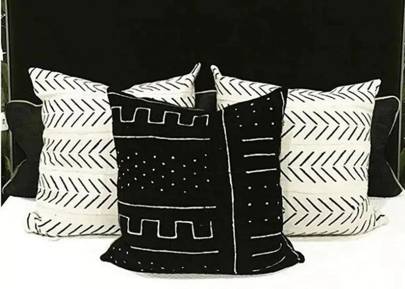 Modern Boho | Black Mudcloth Pillow