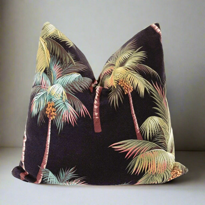 Modern Boho | Neon Palm Tree Queen Lumbar Pillow