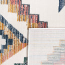 Modern Boho Rug with colorful Diamond Pattern in Cream