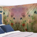 Modern botanical wildflower tapestry – bedroom abstract floral art by Decorbites