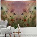 Modern botanical wildflower tapestry – bedroom abstract floral art by Decorbites