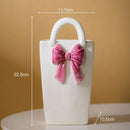 GobekUsa Bowknot Ceramic Vase Handbag Decor Table Flower Room Decor