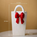GobekUsa Bowknot Ceramic Vase Handbag Decor Table Flower Room Decor