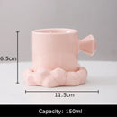 Modern bowknot decor porcelain cup and saucer set dining room mug by Decorbites