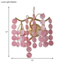 GobekUsa Modern Branch Design Bedroom Wall Lamp - Blue/Pink Glass, 2 Lights, Open Bulb