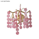 GobekUsa Modern Branch Design Bedroom Wall Lamp - Blue/Pink Glass, 2 Lights, Open Bulb