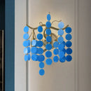 GobekUsa Modern Branch Design Bedroom Wall Lamp - Blue/Pink Glass, 2 Lights, Open Bulb