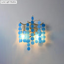 GobekUsa Modern Branch Design Bedroom Wall Lamp - Blue/Pink Glass, 2 Lights, Open Bulb