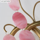GobekUsa Modern Branch Design Bedroom Wall Lamp - Blue/Pink Glass, 2 Lights, Open Bulb