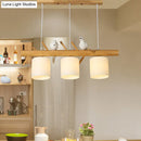 GobekUsa Modern Branch Island Pendant Light with LED, Wood Dining Room Ceiling Light and Cream Glass Shade