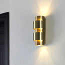 GobekUsa Modern Gold Wall Mount Lamp with Cylinder Metal Shade - 2 Heads Foyer Wall Sconce