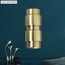 GobekUsa Modern Gold Wall Mount Lamp with Cylinder Metal Shade - 2 Heads Foyer Wall Sconce