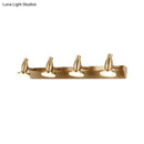 GobekUsa Nordic Brass Wall Lighting - 4 Head Bathroom Vanity Lamp with Round Metal Shade in Warm/White Light