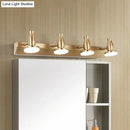GobekUsa Nordic Brass Wall Lighting - 4 Head Bathroom Vanity Lamp with Round Metal Shade in Warm/White Light