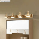 GobekUsa Nordic Brass Wall Lighting - 4 Head Bathroom Vanity Lamp with Round Metal Shade in Warm/White Light