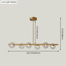 GobekUsa Gold Linear Island Pendant Light with Spherical Glass Shade - Perfect for Dining Table and Minimalist Decor