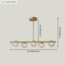 GobekUsa Gold Linear Island Pendant Light with Spherical Glass Shade - Perfect for Dining Table and Minimalist Decor