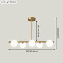 GobekUsa Gold Linear Island Pendant Light with Spherical Glass Shade - Perfect for Dining Table and Minimalist Decor