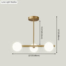 GobekUsa Gold Linear Island Pendant Light with Spherical Glass Shade - Perfect for Dining Table and Minimalist Decor