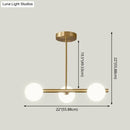 GobekUsa Gold Linear Island Pendant Light with Spherical Glass Shade - Perfect for Dining Table and Minimalist Decor