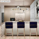 GobekUsa Minimalist Brass Ball Island Lamp: 6-Bulb Suspension Light with Glass Shade - Perfect for Restaurants