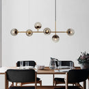 GobekUsa Minimalist Brass Chandelier Lighting with Smoke Gray Glass Shade - 1 Light Dining Room Island Lamp
