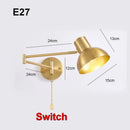 GobekUsa Adjustable E27 LED Wall Lamp Sconces Indoor Lighting Home Decor Bedroom Fixture