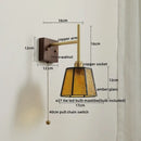 GobekUsa Glass Copper LED Wall Lights Modern Bedside Lamp for Bedroom Living Room