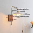 GobekUsa Glass Copper LED Wall Lights Modern Bedside Lamp for Bedroom Living Room