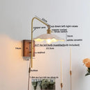 GobekUsa Glass Copper LED Wall Lights Modern Bedside Lamp for Bedroom Living Room
