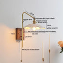GobekUsa Glass Copper LED Wall Lights Modern Bedside Lamp for Bedroom Living Room