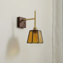 GobekUsa Glass Copper LED Wall Lights Modern Bedside Lamp for Bedroom Living Room
