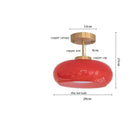 GobekUsa Copper Bauhaus LED Pendant Light - Orange Glass Fixture for Home Indoor Lighting