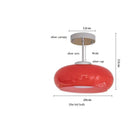 GobekUsa Copper Bauhaus LED Pendant Light - Orange Glass Fixture for Home Indoor Lighting