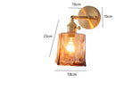 GobekUsa Amber Glass Wall Lamp Switch, Modern Copper LED Light for Home, Bedroom, Living Room