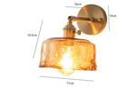 GobekUsa Amber Glass Wall Lamp Switch, Modern Copper LED Light for Home, Bedroom, Living Room