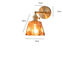 GobekUsa Amber Glass Wall Lamp Switch, Modern Copper LED Light for Home, Bedroom, Living Room