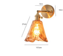 GobekUsa Amber Glass Wall Lamp Switch, Modern Copper LED Light for Home, Bedroom, Living Room