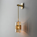 GobekUsa Modern Brass Wall Sconce Light with Glass Shade - Postmodern Cylindrical Fixture