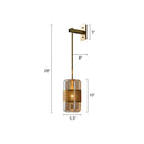 GobekUsa Modern Brass Wall Sconce Light with Glass Shade - Postmodern Cylindrical Fixture
