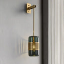 GobekUsa Modern Brass Wall Sconce Light with Glass Shade - Postmodern Cylindrical Fixture