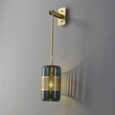 GobekUsa Modern Brass Wall Sconce Light with Glass Shade - Postmodern Cylindrical Fixture