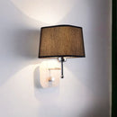 GobekUsa Modern Black and Beige Tapered Wall Sconce with 1 Light and Backplate
