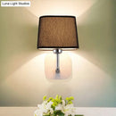GobekUsa Modern Black and Beige Tapered Wall Sconce with 1 Light and Backplate