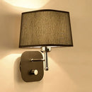 GobekUsa Modern Black and Beige Tapered Wall Sconce with 1 Light and Backplate