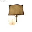 GobekUsa Modern Black and Beige Tapered Wall Sconce with 1 Light and Backplate
