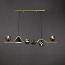 GobekUsa Minimalist Gold Metal Dining Pendant Lamp - Cone and Ball Hanging Island Light for Dining Room