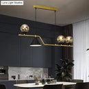 GobekUsa Minimalist Gold Metal Dining Pendant Lamp - Cone and Ball Hanging Island Light for Dining Room